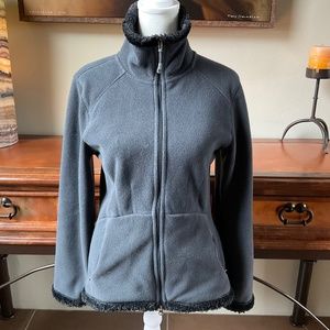 Athleta Fuzzy Zip-Up Fleece Jacket. Dark gray. Size S